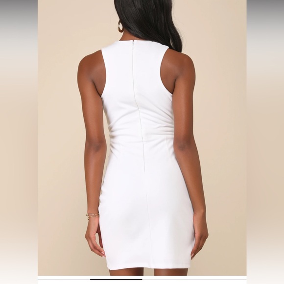 Lulus Headed to Cocktail Hour White Halter Tulip Mini Dress - Picture 2 of 3